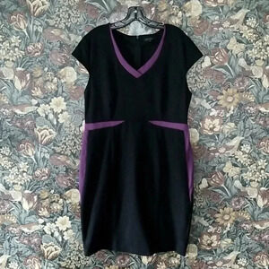 Free with purchase Midi dress  black and purple cap sleeves
